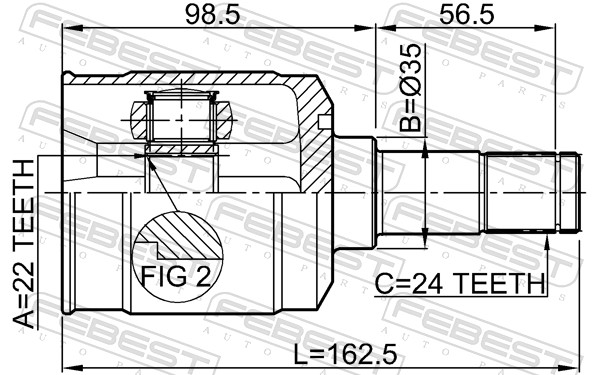 Комплект шарнірів, приводний вал 0511-323FLH FEBEST #1
