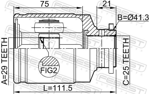 Шарнирный комплект, приводной вал 0811-1002 FEBEST #1