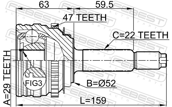 Шарнирный комплект, приводной вал 1110-006A47 FEBEST #1