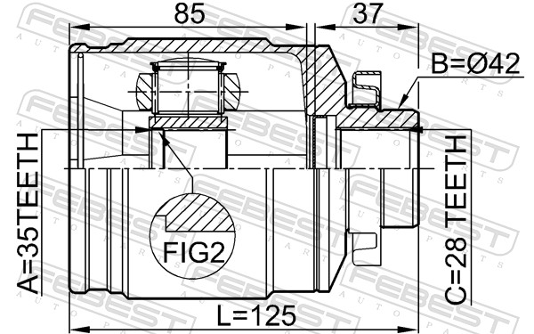 Комплект шарнірів, приводний вал 1211-SFCLRH FEBEST #1