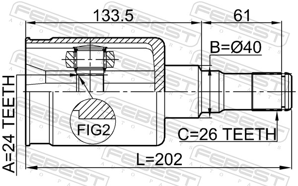 Шарнирный комплект, приводной вал 1411-REXIIAWD FEBEST #1