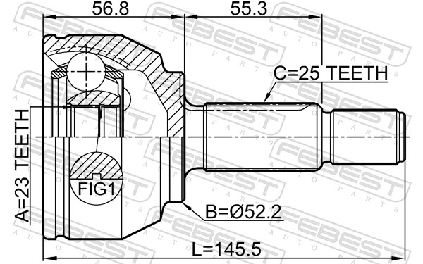 Комплект шарнірів, приводний вал 2110-FOCIIAU FEBEST #1