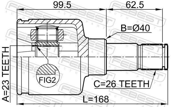 Шарнирный комплект, приводной вал 2111-CB420LH FEBEST #1