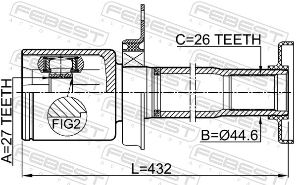 Комплект шарнірів, приводний вал 2311-TR5RH FEBEST #1