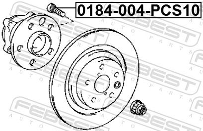 Колісний болт 0184-004-PCS10 FEBEST #1