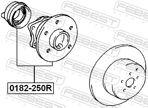 Ступица колеса 0182-250R FEBEST #1