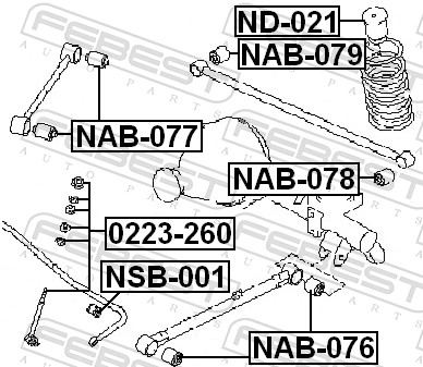 Тяга/стійка, стабілізатор 0223-260 FEBEST #1