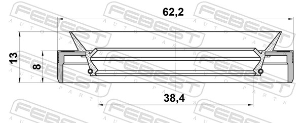 Ущільнювальне кільце вала, диференціал 95MEY-40620813C FEBEST #1