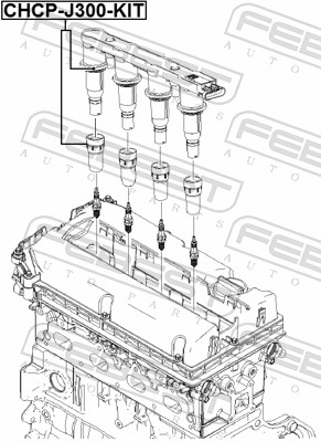 Штекер, котушка запалювання CHCP-J300-KIT FEBEST #1