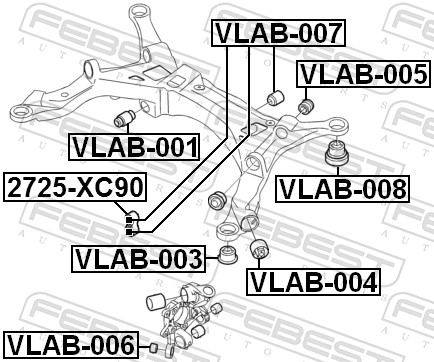 Опора, балка моста VLAB-004 FEBEST #1