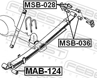 Втулка підшипника, листова ресора MAB-124 FEBEST #1