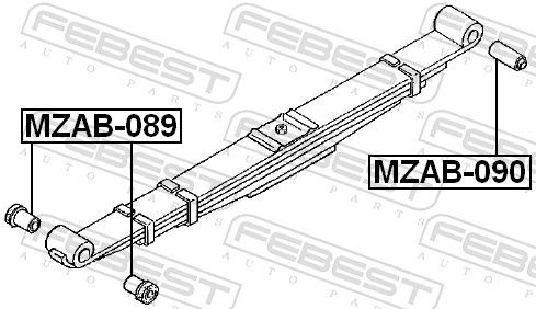Втулка підшипника, листова ресора MZAB-090 FEBEST #1