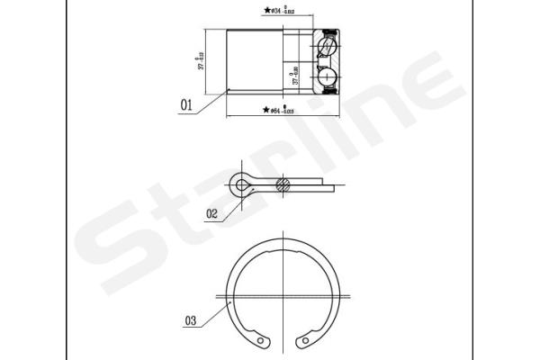 Комплект колісних підшипників   LO 00663   STARLINE