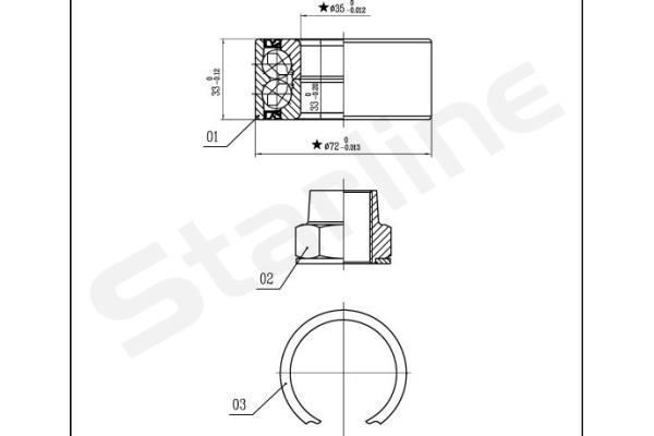 Комплект подшипника ступицы колеса   LO 03414   STARLINE