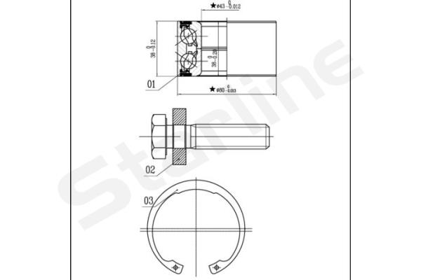 Комплект колісних підшипників   LO 03449   STARLINE