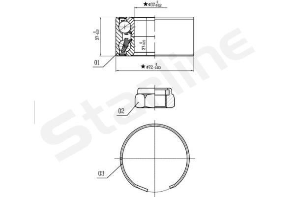 Комплект колісних підшипників   LO 03596   STARLINE