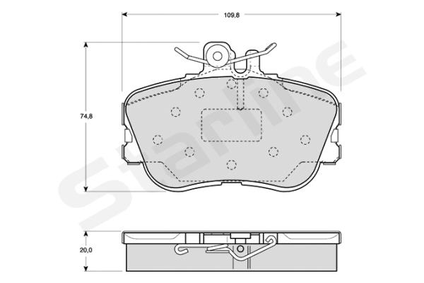 Комплект тормозных колодок, дисковый тормоз   BD S818P   STARLINE