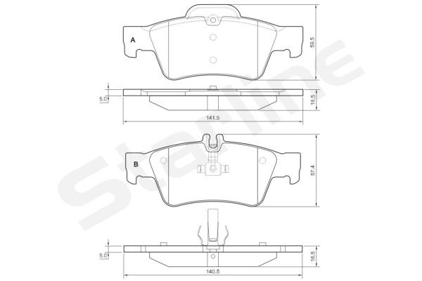 Комплект тормозных колодок, дисковый тормоз   BD S827P   STARLINE