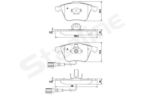 Комплект тормозных колодок, дисковый тормоз   BD S837P   STARLINE