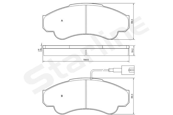 Комплект тормозных колодок, дисковый тормоз   BD S840P   STARLINE