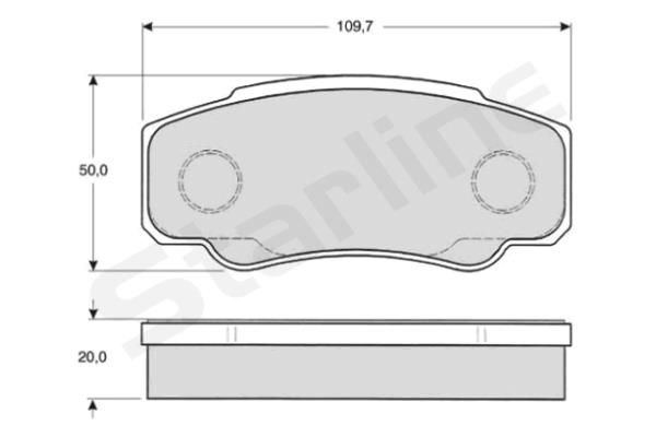 Комплект тормозных колодок, дисковый тормоз   BD S841P   STARLINE