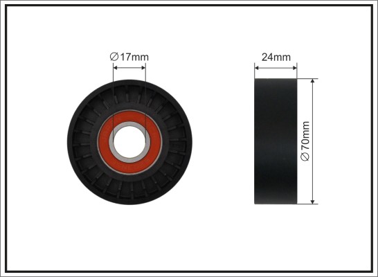 Натяжний ролик, поліклиновий ремінь   500670   CAFFARO