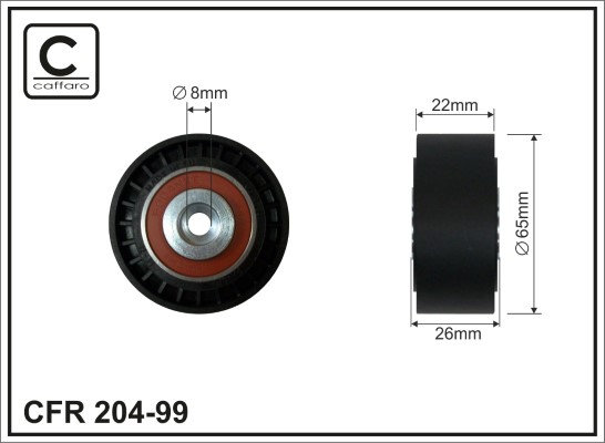Відвідний/напрямний ролик, поліклиновий ремінь   204-99   CAFFARO