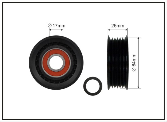 Відвідний/напрямний ролик, поліклиновий ремінь   239-00   CAFFARO