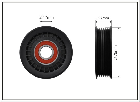 Відвідний/напрямний ролик, поліклиновий ремінь   500519   CAFFARO