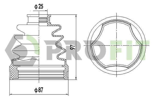 Комплект пилозахисний, приводний вал   2810-0035 XLB   PROFIT