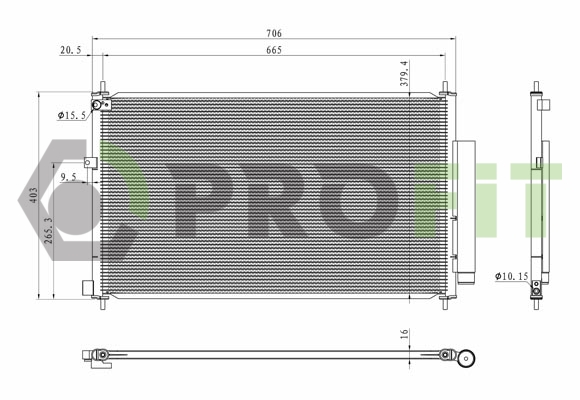 Конденсатор, система кондиціонування повітря   1770-0207   PROFIT