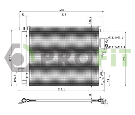 Конденсатор, система кондиціонування повітря   1770-0527   PROFIT