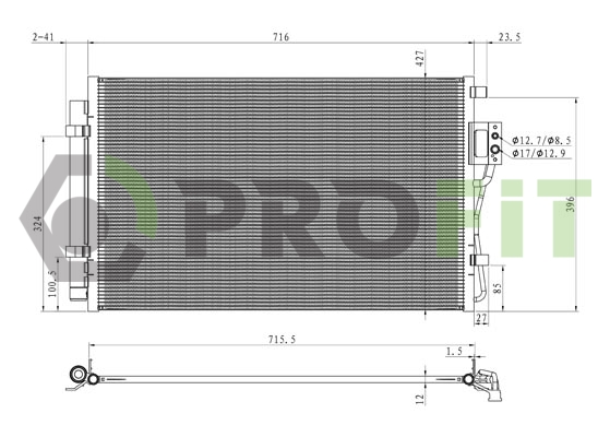 Конденсатор, система кондиціонування повітря   1770-0528   PROFIT