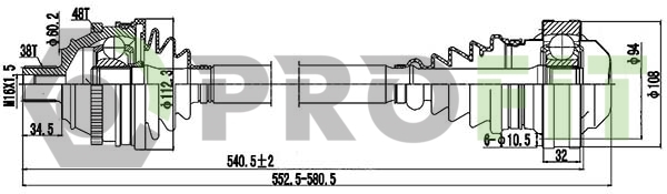 Приводний вал   2730-0757   PROFIT