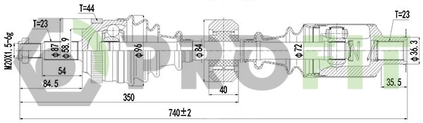 Приводной вал   2730-0919   PROFIT