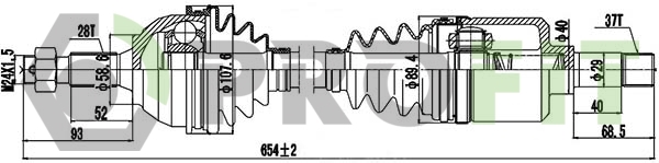 Приводний вал   2730-0964   PROFIT