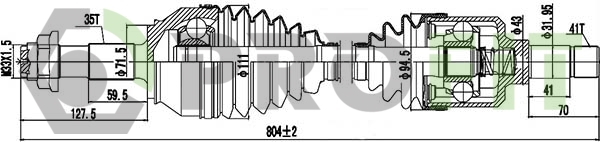 Приводний вал   2730-1308   PROFIT