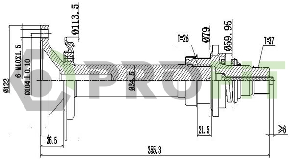 Приводний вал   2730-3024   PROFIT