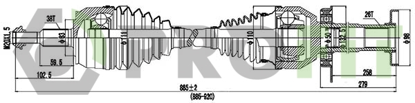 Приводний вал   2730-3046   PROFIT