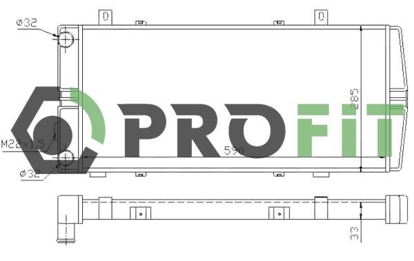 Радіатор, система охолодження двигуна   1740-0018   PROFIT