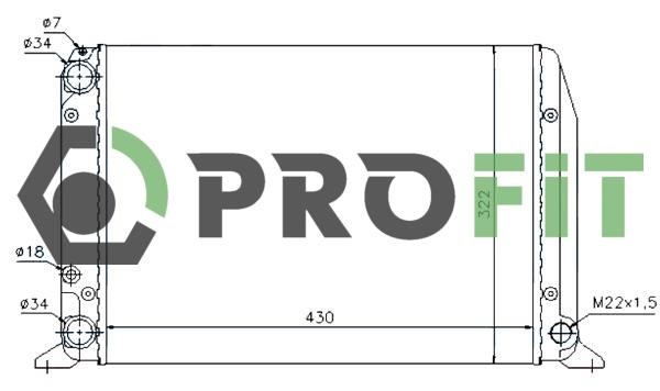Радиатор, охлаждение двигателя   1740-0022   PROFIT