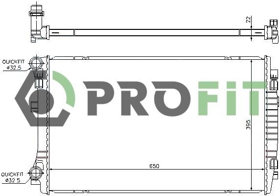 Радіатор, система охолодження двигуна   1740-0037   PROFIT