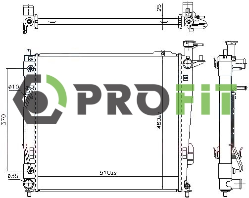 Радіатор, система охолодження двигуна   1740-0157   PROFIT