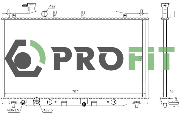 Радіатор, система охолодження двигуна   1740-0204   PROFIT
