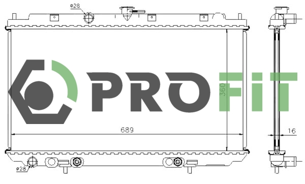 Радиатор, охлаждение двигателя   1740-0253   PROFIT