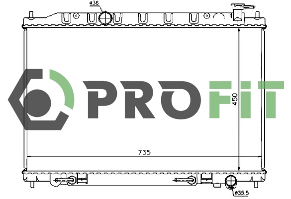 Радіатор, система охолодження двигуна   1740-0256   PROFIT