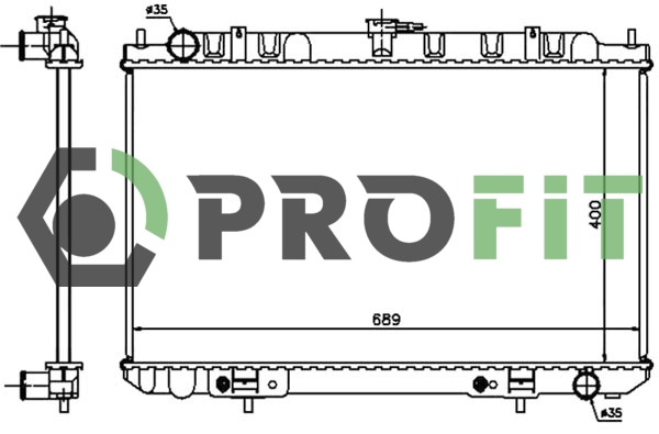 Радіатор, система охолодження двигуна   1740-0257   PROFIT