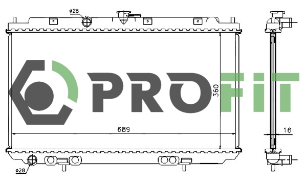Радиатор, охлаждение двигателя   1740-0258   PROFIT