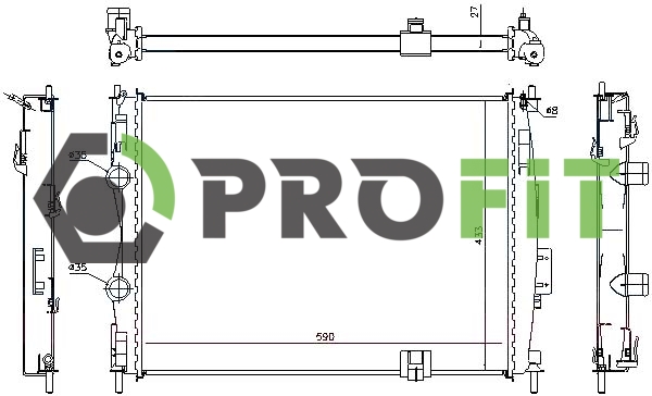 Радиатор, охлаждение двигателя   1740-0267   PROFIT