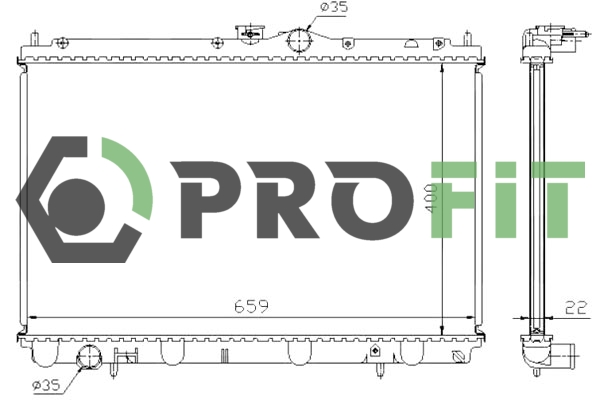 Радиатор, охлаждение двигателя   1740-0282   PROFIT
